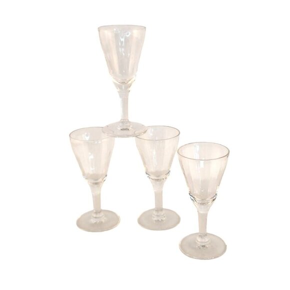 Vintage Crystal Liqueur Glasses Set of 4 Cordial Liqueur 3.5 inches tall Barware - Picture 10 of 10